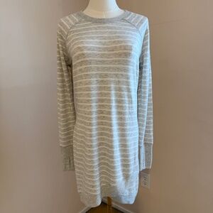 Athleta Gray and white Criss Cross Long Sleeve Sweatshirt Dress Size Small